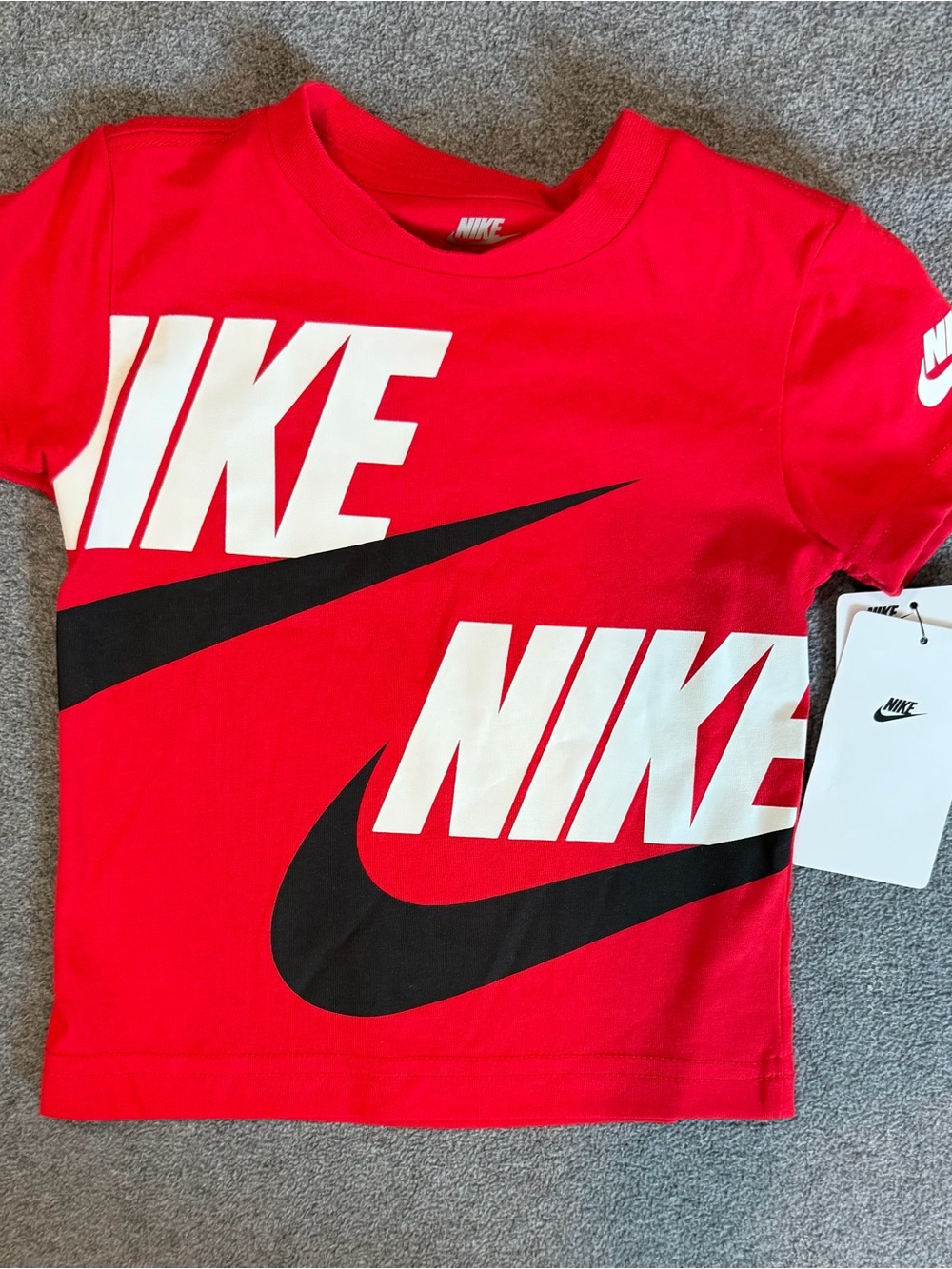 Nike Red Short-Sleeve Tee with Black & White Logos